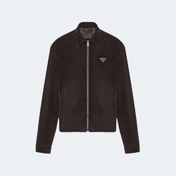 프라다 코튼 벨벳 블루종