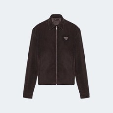 프라다 코튼 벨벳 블루종