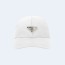프라다 로고 플래그 화이트 베이스볼 캡