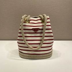 프라다 마리너 스트라이프 패브릭 버킷백 1BE082