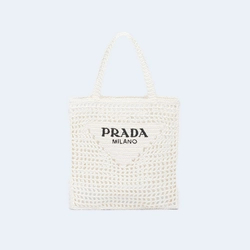 프라다 크로셰 토트백 화이트
