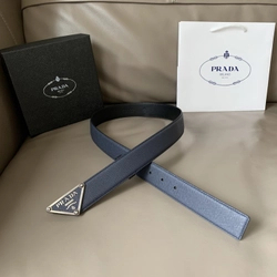 프라다 삼각 사피아노 네이비 벨트